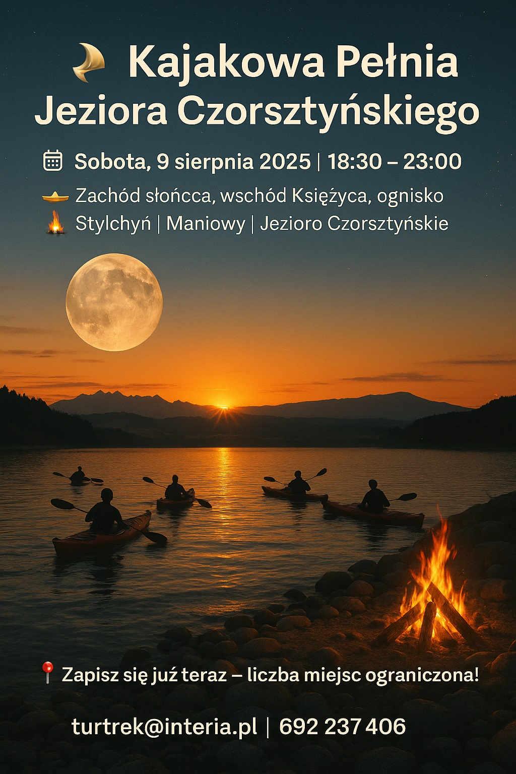 Kajakowa Pełnia Jeziora Czorsztyńskiego